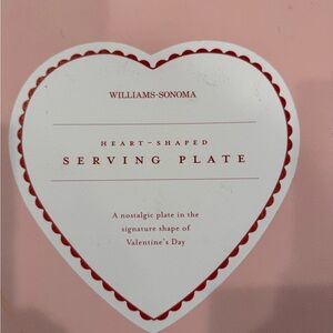 Williams Sonoma Heart-Shaped Plate - Red and White